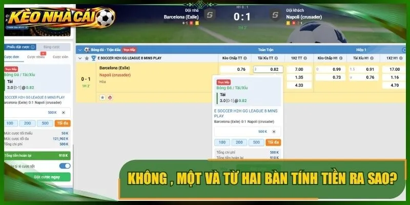 Không, một và từ hai bàn tính tiền ra sao?